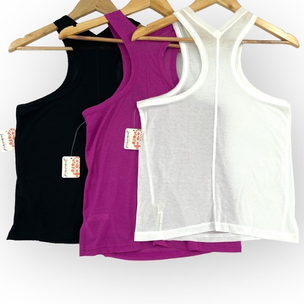 -FP Movement by Free People Very Varsity Women's Ribbed Sheer Tank Top NWT XS - Picture 2 of 15